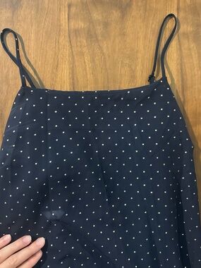 Sheer Navy metallic stars midi dress with adjustable straps